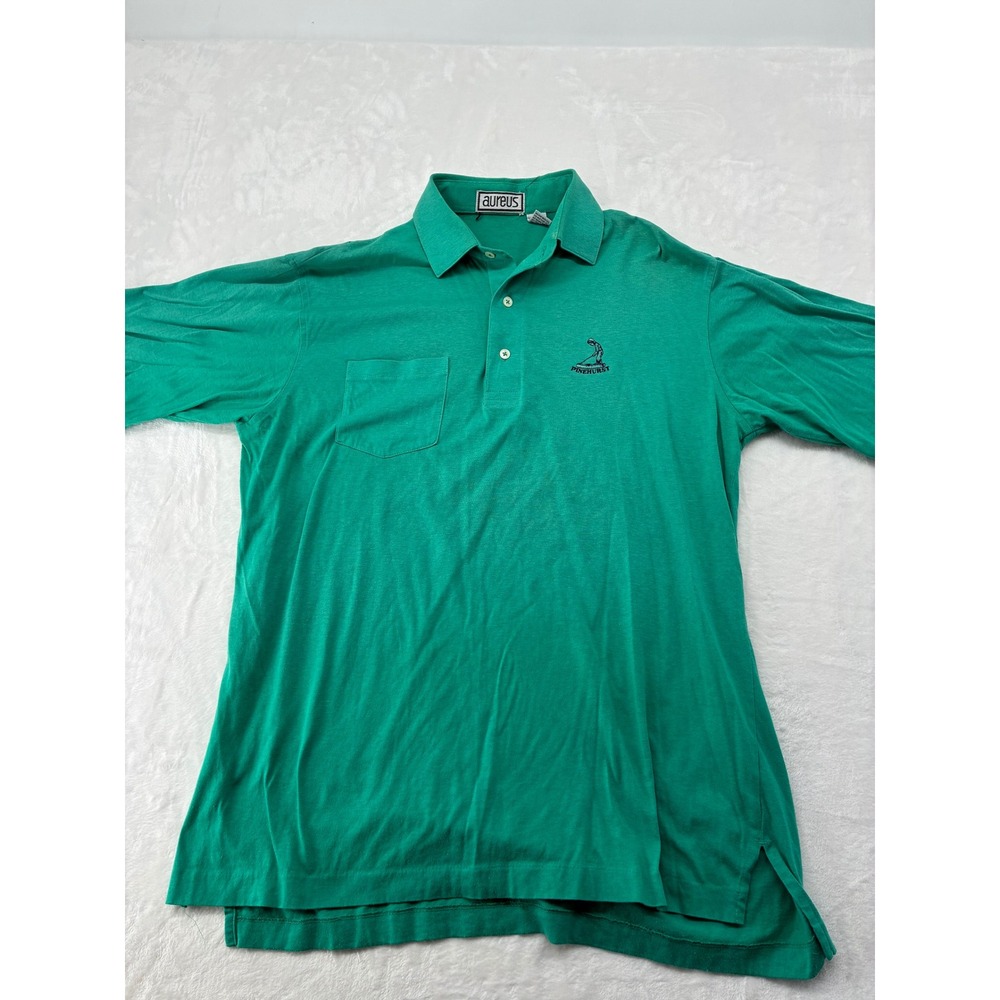 Aureus Polo Shirt Womens Large Polo Green Vintage Pinehurst Golf‎ Pocket Cotton